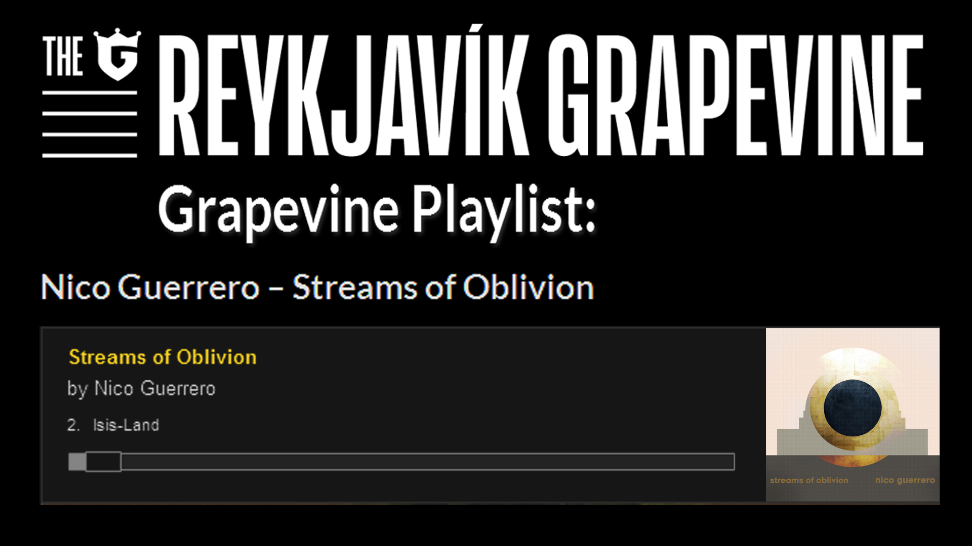 STREAMS OF OBLOVION : reviewed + featured on the REYKJAVIK GRAPEVINE playlist!